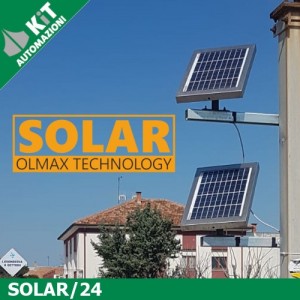 SOLAR/24V/20W Kit completo di alimentazione solare per automazioni 24Vcc con 2 pannelli fotovoltaici, 2 batterie di accumulo