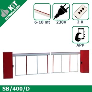 SB/400/D doppia barriera stradale per varchi da 6 a 10 mt con 2 radiocomandi compresi